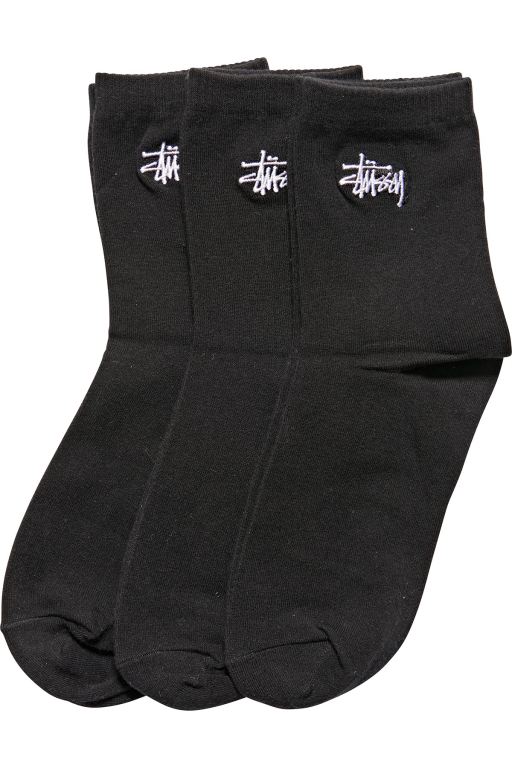 Stussy Mens Graffiti Crew (3 Pack) Socks Black - CWSKV0687